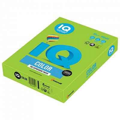Бумага цветная IQ Color (А4, 80г/м², MA42-ярко-зеленый, 500 листов)