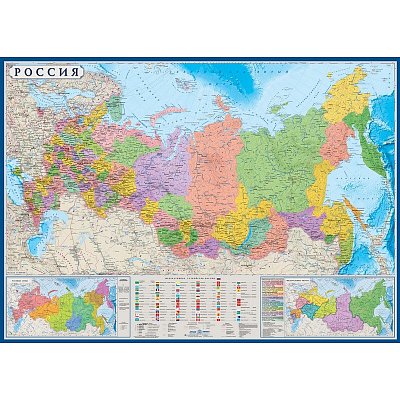 Настенная карта Россия политико-административная 1:6 млн