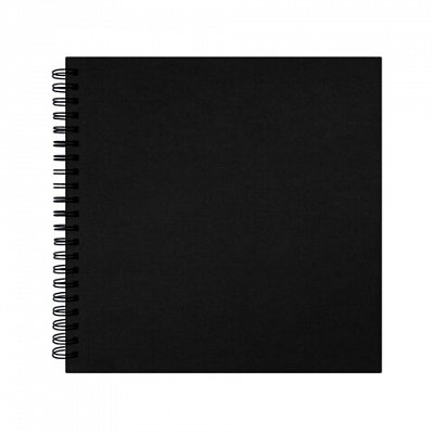 Скетчбук для маркеров, бумага ВХИ ГОЗНАК 200 г/м2 190×190 мм, 40 л., гребень, твёрдая обложка, ЧЕРНЫЙ, BRAUBERG ART CLASSIC