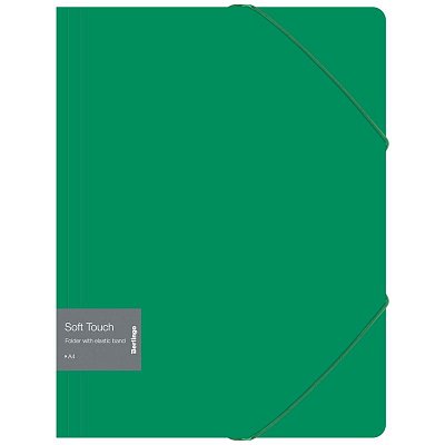 Папка на резинке Berlingo «Soft Touch» А4, 600мкм, зеленая