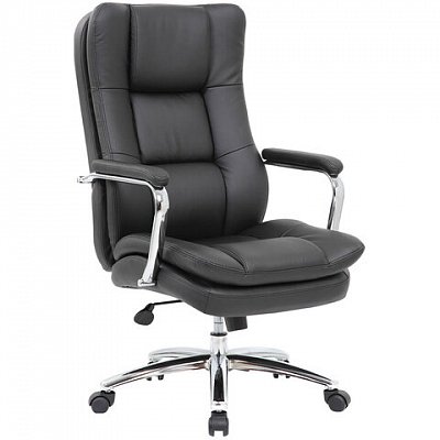 Кресло офисное BRABIX EX-507, рециклированная кожа, хром, черное