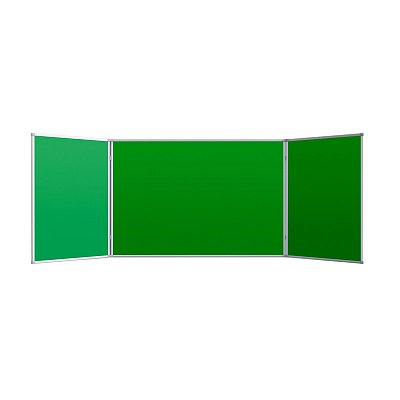 Доска меловая - магнитная зеленая 100х300 2-створ.