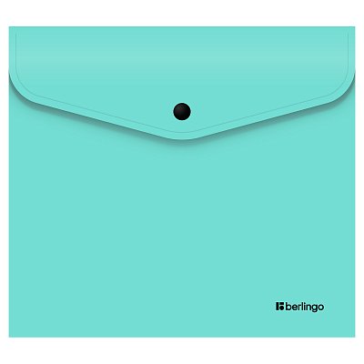 Папка-конверт на кнопке Berlingo «Instinct» А5+, 200мкм, мятный