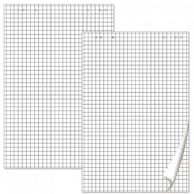 Блок бумаги для флипчартов BRAUBERG, комплект 5 шт., 20 л., клетка, 64?96 см, 80 г/м