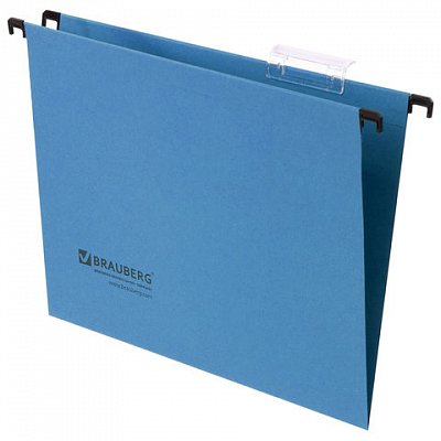 Подвесные папки картонные BRAUBERG, комплект 10 шт., 315х245 мм, до 80 л., А4, синие, 230 г/м2, табуляторы
