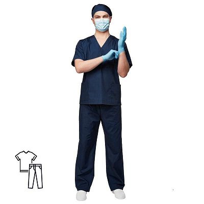 Костюм хирурга универсальный м05-КБР темно-синий (размер 56-58, рост 158-164)