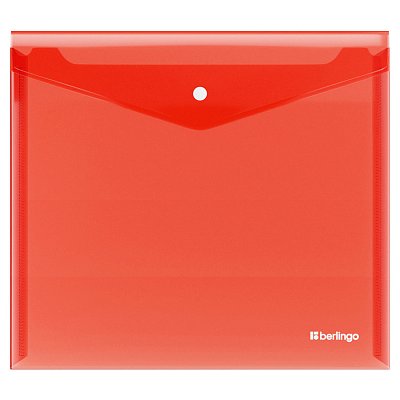 Папка-конверт на кнопке Berlingo «No Secret», А5+, 200мкм, красная