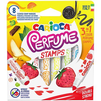 Фломастеры-штампы двусторонние Carioca «Perfume Stamps», 08цв., ароматизированные, смываемые, картон