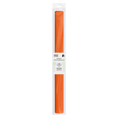 Бумага крепированная ТРИ СОВЫ, 50×250см, 32г/м2, оранжевая, в рулоне, пакет с европодвесом