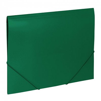 Папка на резинках BRAUBERG «Office», зеленая, до 300 листов, 500 мкм
