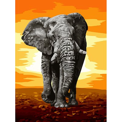 Картина по номерам на холсте ТРИ СОВЫ «Слон», 30×40, с акриловыми красками и кистями
