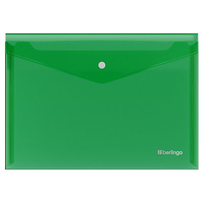 Папка-конверт на кнопке Berlingo «No Secret», А4, 200мкм, зеленая