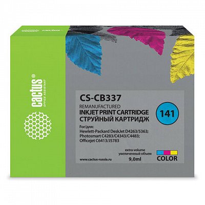 Картридж струйный CACTUS совместимый (CB337HE) C4283/C4383/Officejet J5783/D4263, цветной, 10.2 мл