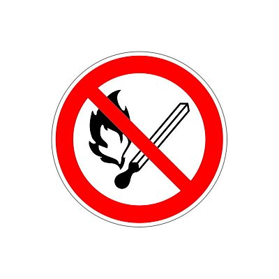 P02 Запрещается пользоваться открытым огнем и курить (плёнка ПВХ, 200х200)