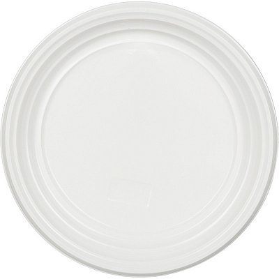 Тарелка одноразовая   пластиковая Комус Стандарт 205 мм белая (100 штук в упаковке)
