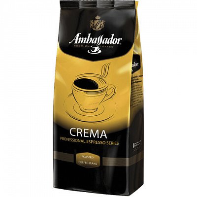 Кофе в зернах AMBASSADOR «Crema»1 кгвакуумная упаковка