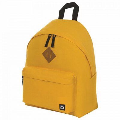 Рюкзак BRAUBERG B-HB1625 для старшеклассников/студентов/молодежи, сити-формат, «Один тон Желтый», 41?32?14 см