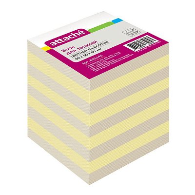 Блок-кубик ATTACHE ЭКОНОМ на склейке 9×9х9 цветной