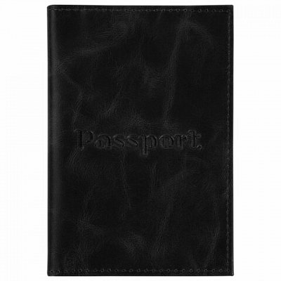Обложка для паспорта натуральная кожа пулап«Passport»кожаные карманычернаяBRAUBERG238198