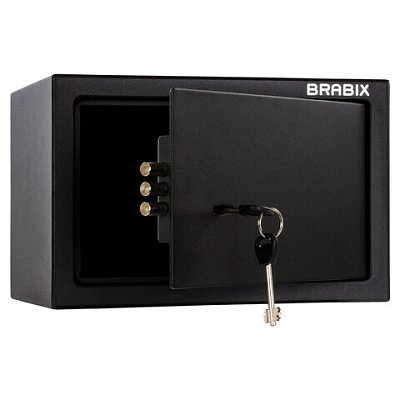 Сейф мебельный BRABIX «SF-200KL», 200×310×200 мм, ключевой замок, черный, 291144