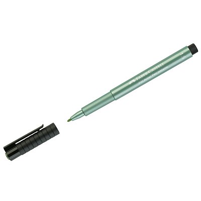 Ручка капиллярная Faber-Castell «Pitt Artist Pen Metallic» зеленый металлик, 1.5мм