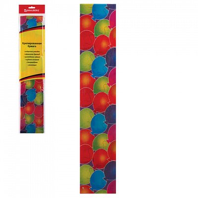 Цветная бумага крепированная «шарики», растяжение до 25%, 22 г/м2, BRAUBERG, европодвес, 50×200 см
