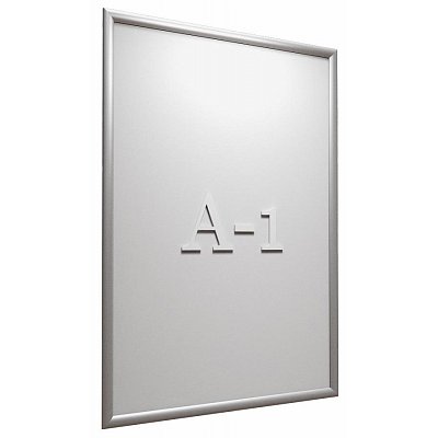 Информационная рамка настенная А1 алюминиевый клик-профиль серебристая Attache