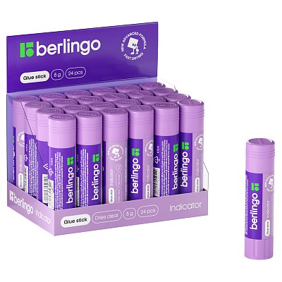 Клей-карандаш Berlingo «Indicator», 08г, с цветным индикатором