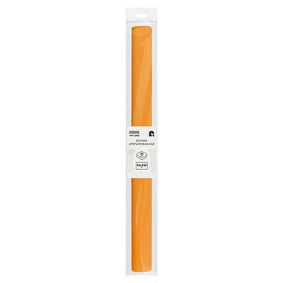 Бумага крепированная ТРИ СОВЫ, 50×250см, 32г/м2, светло-оранжевая, в рулоне, пакет с европодвесом