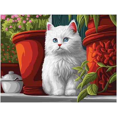 Картина по номерам на холсте ТРИ СОВЫ «Пушистый котенок», 40×50, с акриловыми красками и кистями