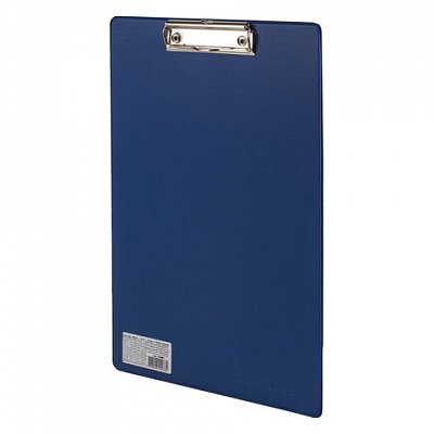 Доска-планшет ОФИСМАГ с прижимом А4 (230×350 мм), картон/ПВХ, РОССИЯ, СИНЯЯ