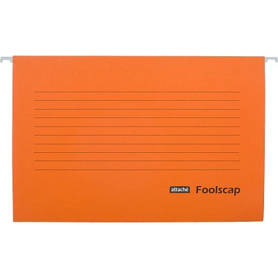 Папка подвесная Attache Foolscap, картон оранжевый, до 200л., 5шт/уп