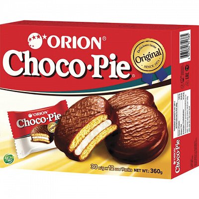 Пирожное Orion Choco Pie в глазури 360 г (12 штук в упаковке)