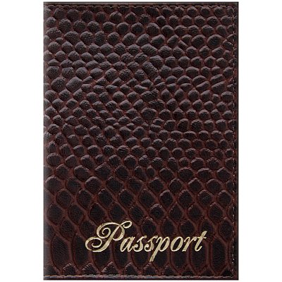Обложка для паспорта OfficeSpace «Питон» кожа, коричневый