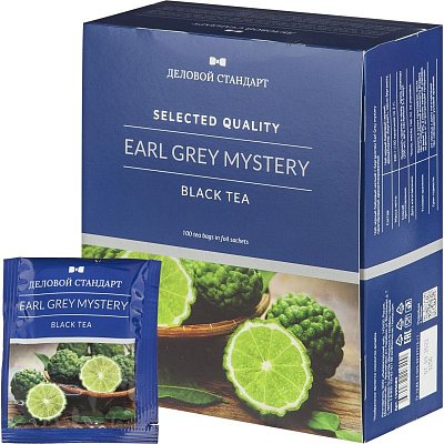 Чай Деловой Стандарт Earl grey mystery черн. с бергамотом 100 пакx2гр