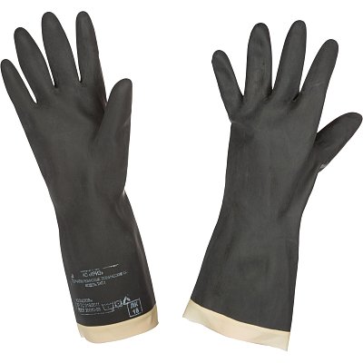 Перчатки защитные КРИЗ КЩС (К20Щ20) тип 1 латекс черные (размер 3)
