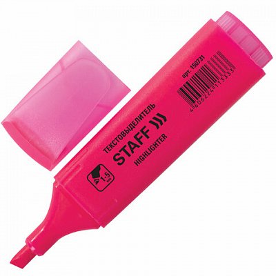 Текстмаркер STAFF эконом, скошенный наконечник 1-5 мм, розовый