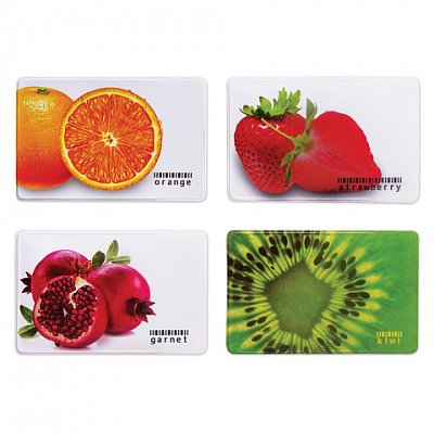 Обложка-карман для карт, пропусков «Фрукты», 95×65 мм, ПВХ, полноцветный рисунок, дизайн ассорти, ДПС