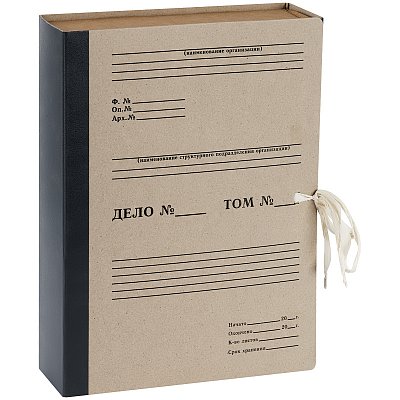 Короб архивный с завязками OfficeSpace, 80мм, переплетный картон, до 700л. 