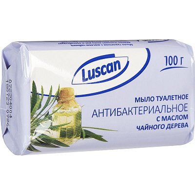 Мыло туалетное Luscan антибактериальное с маслом чайного дерева 100г
