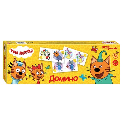 Игра настольная Домино, Step Puzzle «Три Кота», картонная коробка