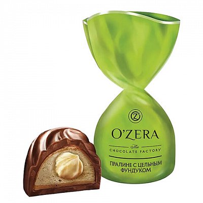 Конфеты шоколадные O'ZERA с цельным фундуком, 500 г, пакет