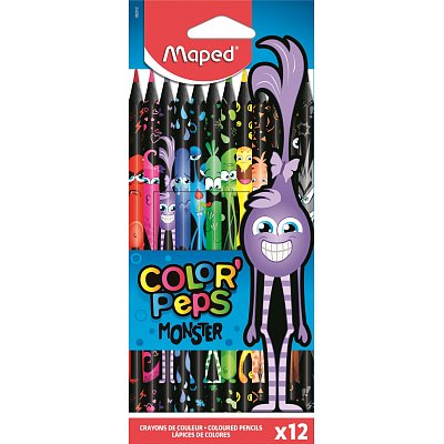 Карандаши цветные Maped Color'Peps Monster 12 цветов трехгранные