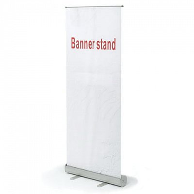 Стенд мобильный для баннера «Роллскрин 2(80)», размер рекламного поля 800×2000 мм, алюминий