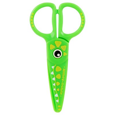 Ножницы детские пластиковые Мульти-Пульти «Приключения Енота» 12см, зеленый, трай-ми кард с европодвесом