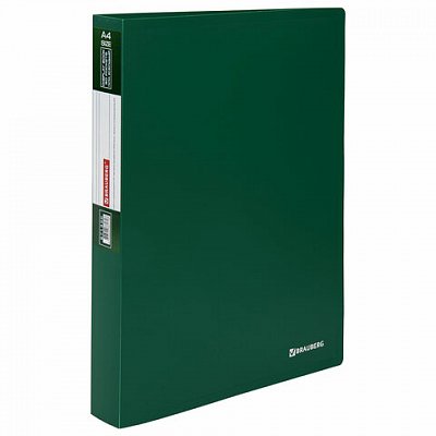 Папка 60 вкладышей BRAUBERG «Office», зеленая, 0.6 мм