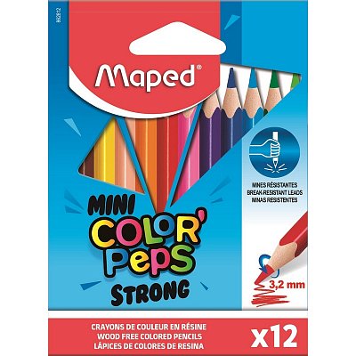 Карандаши цветные Maped Color'peps mini strong 12 цветов трехгранные