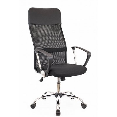 Кресло для руководителя Everprof Ultra T черное (сетка/ткань, хромированный металл)
