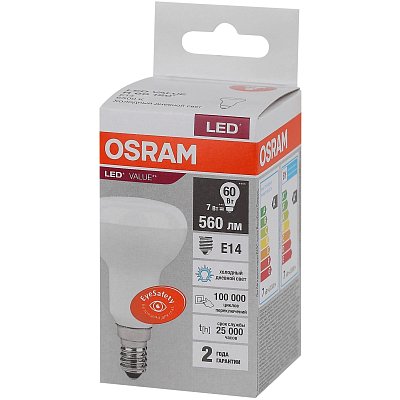 Лампа светодиодная OSRAM LVR60 8SW/830 230V E27 FS1