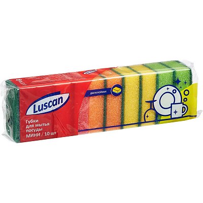 Губка Luscan для посуды Мини 10 штук/упаковка 80×50х26 мм